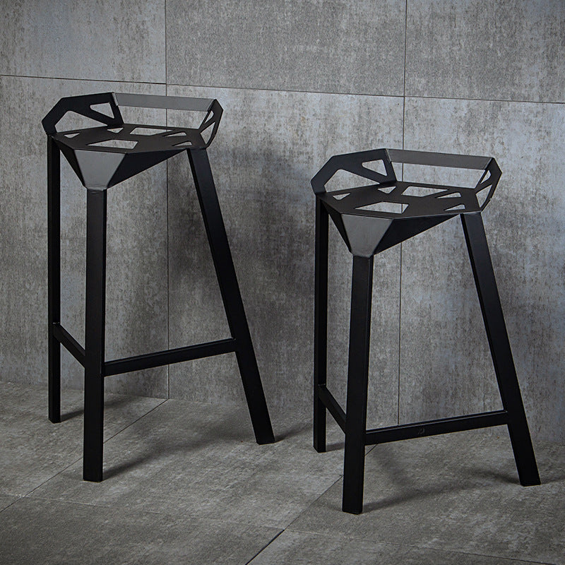 Industrial Low Back Counter Stools Metal Counter Height Stools for Home Use Clearhalo 'Bar Furniture' 'Bar Stools' 'bar_stools' 'furn' 'furn_bar_stools' 'Furniture' 'Kitchen & Dining Furniture' 6244490