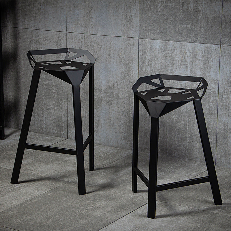 Industrial Low Back Counter Stools Metal Counter Height Stools for Home Use Clearhalo 'Bar Furniture' 'Bar Stools' 'bar_stools' 'furn' 'furn_bar_stools' 'Furniture' 'Kitchen & Dining Furniture' 6244493