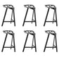 Industrial Low Back Counter Stools Metal Counter Height Stools for Home Use Black 6 Piece Set Counter Stool(26"H) Clearhalo 'Bar Furniture' 'Bar Stools' 'bar_stools' 'furn' 'furn_bar_stools' 'Furniture' 'Kitchen & Dining Furniture' 6244494