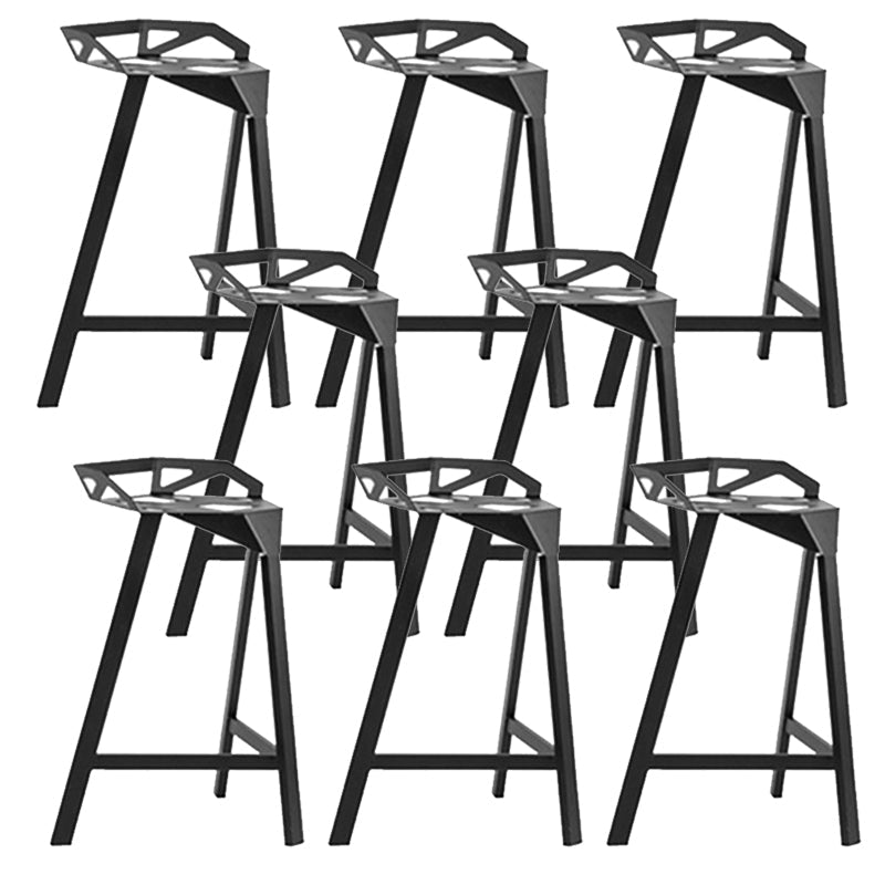 Industrial Low Back Counter Stools Metal Counter Height Stools for Home Use Black 8 Piece Set Bar Stool(30"H) Clearhalo 'Bar Furniture' 'Bar Stools' 'bar_stools' 'furn' 'furn_bar_stools' 'Furniture' 'Kitchen & Dining Furniture' 6244504
