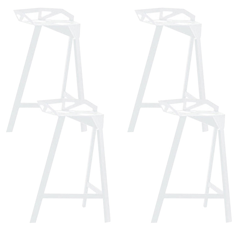 Industrial Low Back Counter Stools Metal Counter Height Stools for Home Use White 4 Piece Set Counter Stool(26"H) Clearhalo 'Bar Furniture' 'Bar Stools' 'bar_stools' 'furn' 'furn_bar_stools' 'Furniture' 'Kitchen & Dining Furniture' 6244509