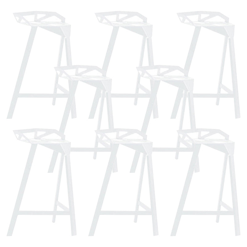Industrial Low Back Counter Stools Metal Counter Height Stools for Home Use White 8 Piece Set Counter Stool(26"H) Clearhalo 'Bar Furniture' 'Bar Stools' 'bar_stools' 'furn' 'furn_bar_stools' 'Furniture' 'Kitchen & Dining Furniture' 6244511