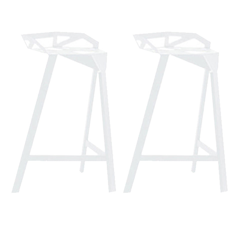 Industrial Low Back Counter Stools Metal Counter Height Stools for Home Use White 2 Piece Set Bar Stool(30"H) Clearhalo 'Bar Furniture' 'Bar Stools' 'bar_stools' 'furn' 'furn_bar_stools' 'Furniture' 'Kitchen & Dining Furniture' 6244512