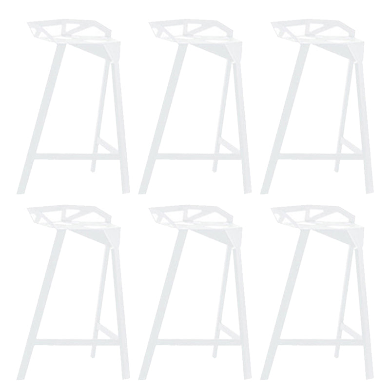 Industrial Low Back Counter Stools Metal Counter Height Stools for Home Use White 6 Piece Set Bar Stool(30"H) Clearhalo 'Bar Furniture' 'Bar Stools' 'bar_stools' 'furn' 'furn_bar_stools' 'Furniture' 'Kitchen & Dining Furniture' 6244514