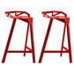 Industrial Low Back Counter Stools Metal Counter Height Stools for Home Use Red 2 Piece Set Bar Stool(30"H) Clearhalo 'Bar Furniture' 'Bar Stools' 'bar_stools' 'furn' 'furn_bar_stools' 'Furniture' 'Kitchen & Dining Furniture' 6244520
