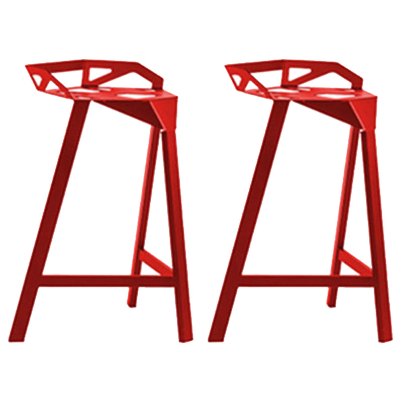 Industrial Low Back Counter Stools Metal Counter Height Stools for Home Use Red 2 Piece Set Bar Stool(30"H) Clearhalo 'Bar Furniture' 'Bar Stools' 'bar_stools' 'furn' 'furn_bar_stools' 'Furniture' 'Kitchen & Dining Furniture' 6244520