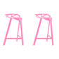Industrial Low Back Counter Stools Metal Counter Height Stools for Home Use Pink 2 Piece Set Counter Stool(26"H) Clearhalo 'Bar Furniture' 'Bar Stools' 'bar_stools' 'furn' 'furn_bar_stools' 'Furniture' 'Kitchen & Dining Furniture' 6244524