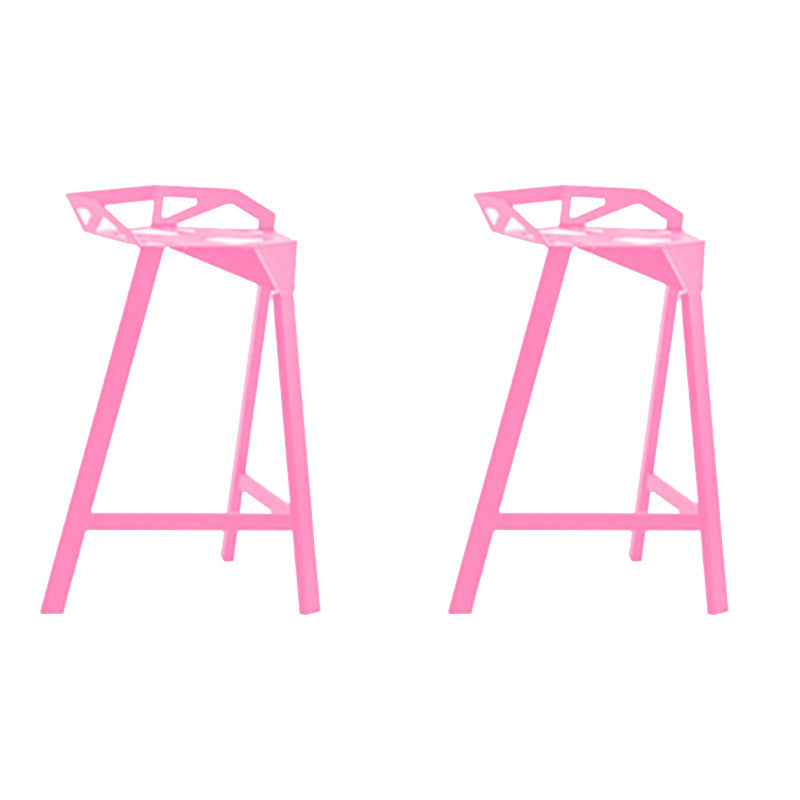 Industrial Low Back Counter Stools Metal Counter Height Stools for Home Use Pink 2 Piece Set Counter Stool(26"H) Clearhalo 'Bar Furniture' 'Bar Stools' 'bar_stools' 'furn' 'furn_bar_stools' 'Furniture' 'Kitchen & Dining Furniture' 6244524