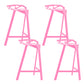 Industrial Low Back Counter Stools Metal Counter Height Stools for Home Use Pink 4 Piece Set Counter Stool(26"H) Clearhalo 'Bar Furniture' 'Bar Stools' 'bar_stools' 'furn' 'furn_bar_stools' 'Furniture' 'Kitchen & Dining Furniture' 6244525