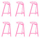 Industrial Low Back Counter Stools Metal Counter Height Stools for Home Use Pink 6 Piece Set Counter Stool(26"H) Clearhalo 'Bar Furniture' 'Bar Stools' 'bar_stools' 'furn' 'furn_bar_stools' 'Furniture' 'Kitchen & Dining Furniture' 6244526