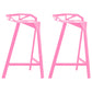 Industrial Low Back Counter Stools Metal Counter Height Stools for Home Use Pink 2 Piece Set Bar Stool(30"H) Clearhalo 'Bar Furniture' 'Bar Stools' 'bar_stools' 'furn' 'furn_bar_stools' 'Furniture' 'Kitchen & Dining Furniture' 6244528