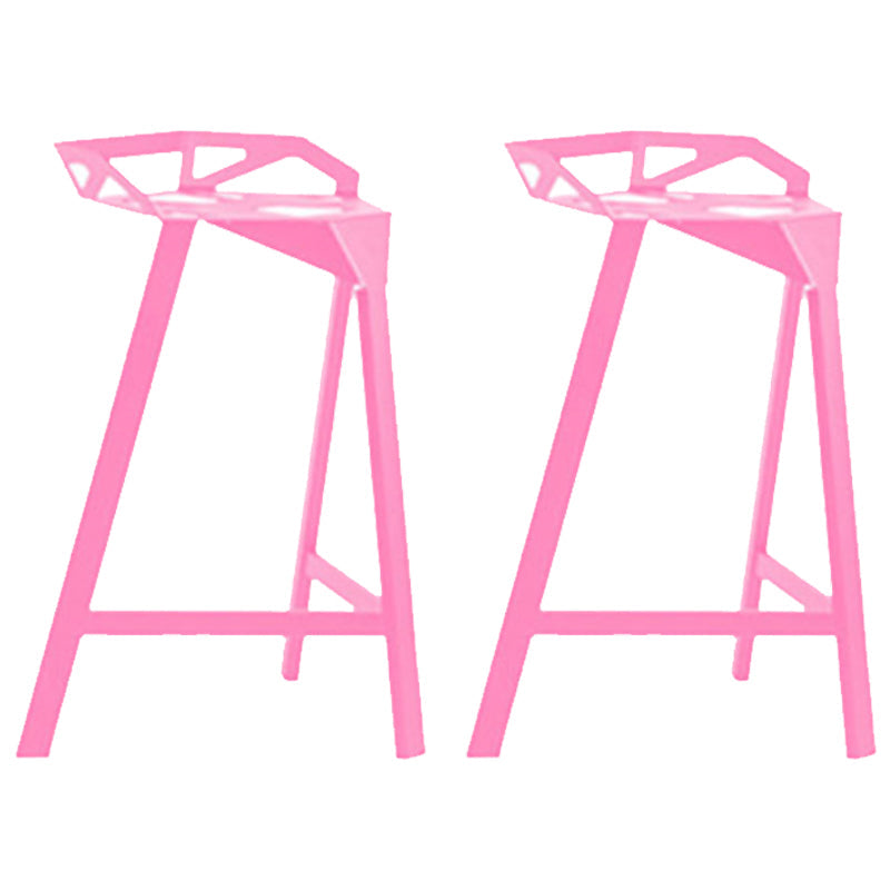 Industrial Low Back Counter Stools Metal Counter Height Stools for Home Use Pink 2 Piece Set Bar Stool(30"H) Clearhalo 'Bar Furniture' 'Bar Stools' 'bar_stools' 'furn' 'furn_bar_stools' 'Furniture' 'Kitchen & Dining Furniture' 6244528