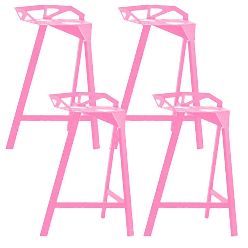 Industrial Low Back Counter Stools Metal Counter Height Stools for Home Use Pink 4 Piece Set Bar Stool(30"H) Clearhalo 'Bar Furniture' 'Bar Stools' 'bar_stools' 'furn' 'furn_bar_stools' 'Furniture' 'Kitchen & Dining Furniture' 6244529