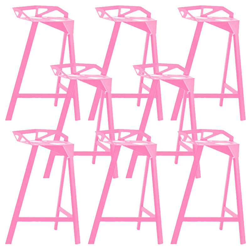 Industrial Low Back Counter Stools Metal Counter Height Stools for Home Use Pink 8 Piece Set Bar Stool(30"H) Clearhalo 'Bar Furniture' 'Bar Stools' 'bar_stools' 'furn' 'furn_bar_stools' 'Furniture' 'Kitchen & Dining Furniture' 6244531