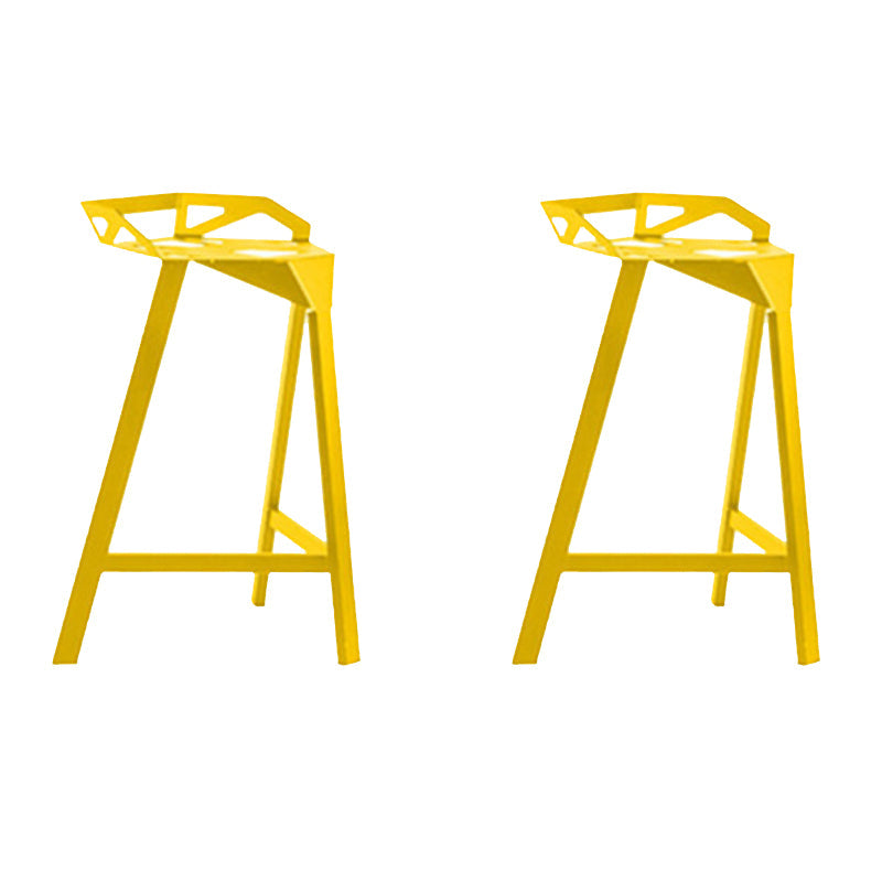 Industrial Low Back Counter Stools Metal Counter Height Stools for Home Use Yellow 2 Piece Set Counter Stool(26"H) Clearhalo 'Bar Furniture' 'Bar Stools' 'bar_stools' 'furn' 'furn_bar_stools' 'Furniture' 'Kitchen & Dining Furniture' 6244532