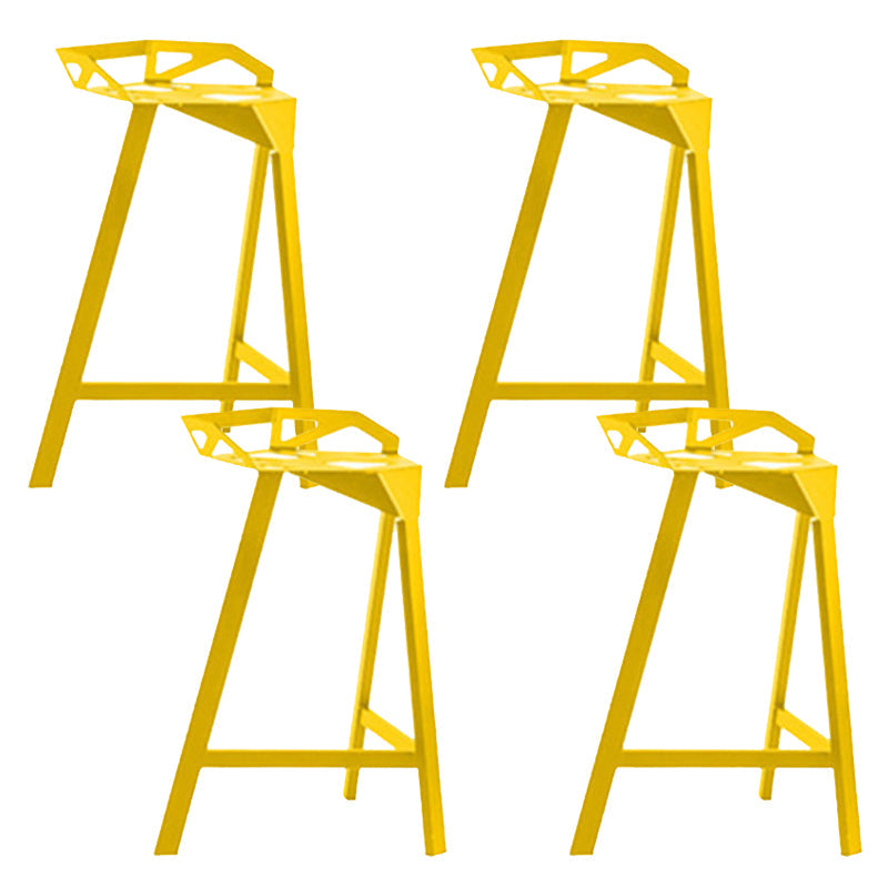 Industrial Low Back Counter Stools Metal Counter Height Stools for Home Use Yellow 4 Piece Set Counter Stool(26"H) Clearhalo 'Bar Furniture' 'Bar Stools' 'bar_stools' 'furn' 'furn_bar_stools' 'Furniture' 'Kitchen & Dining Furniture' 6244533