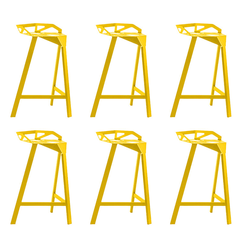Industrial Low Back Counter Stools Metal Counter Height Stools for Home Use Yellow 6 Piece Set Counter Stool(26"H) Clearhalo 'Bar Furniture' 'Bar Stools' 'bar_stools' 'furn' 'furn_bar_stools' 'Furniture' 'Kitchen & Dining Furniture' 6244534