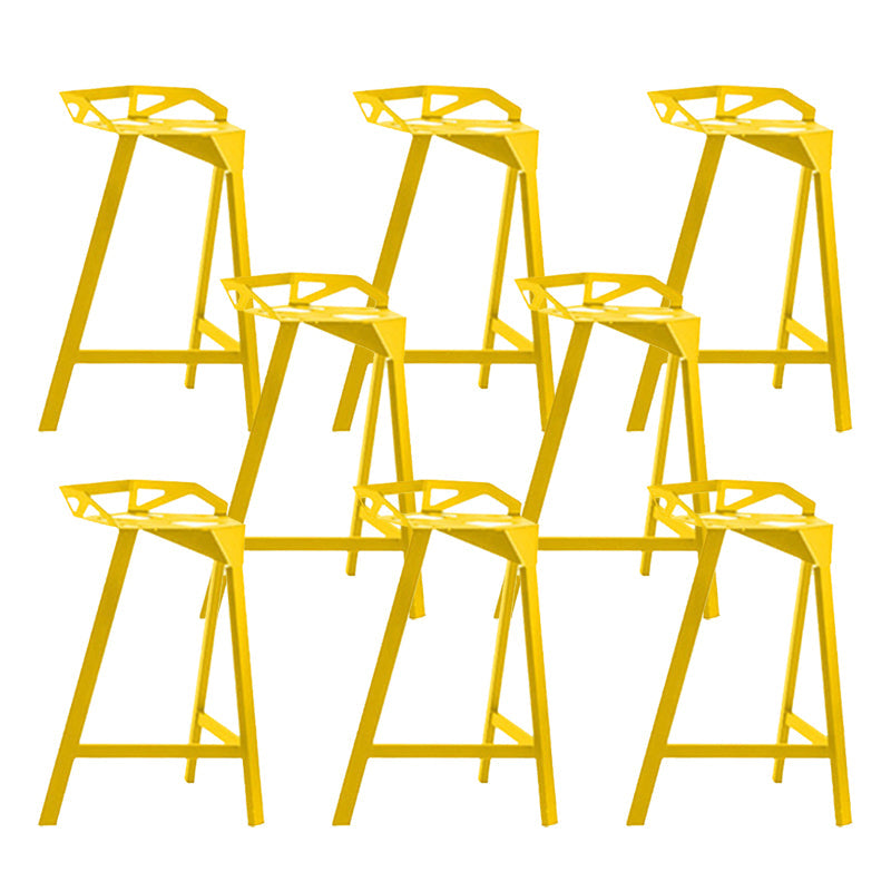 Industrial Low Back Counter Stools Metal Counter Height Stools for Home Use Yellow 8 Piece Set Counter Stool(26"H) Clearhalo 'Bar Furniture' 'Bar Stools' 'bar_stools' 'furn' 'furn_bar_stools' 'Furniture' 'Kitchen & Dining Furniture' 6244535