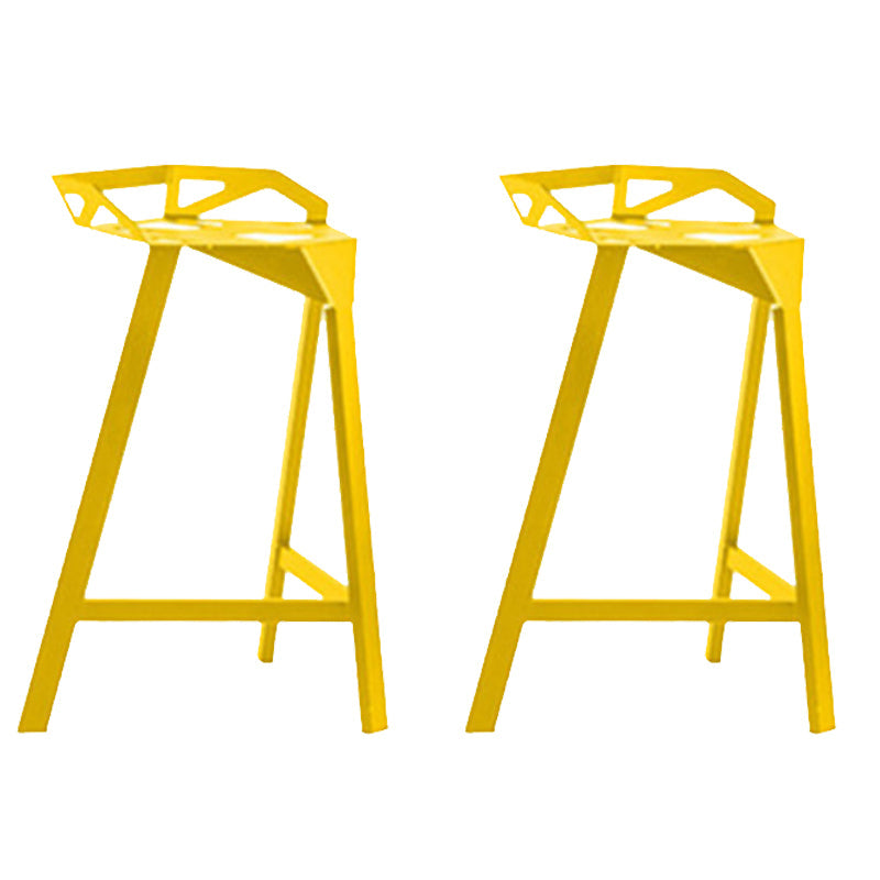 Industrial Low Back Counter Stools Metal Counter Height Stools for Home Use Yellow 2 Piece Set Bar Stool(30"H) Clearhalo 'Bar Furniture' 'Bar Stools' 'bar_stools' 'furn' 'furn_bar_stools' 'Furniture' 'Kitchen & Dining Furniture' 6244536