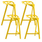 Industrial Low Back Counter Stools Metal Counter Height Stools for Home Use Yellow 4 Piece Set Bar Stool(30"H) Clearhalo 'Bar Furniture' 'Bar Stools' 'bar_stools' 'furn' 'furn_bar_stools' 'Furniture' 'Kitchen & Dining Furniture' 6244537