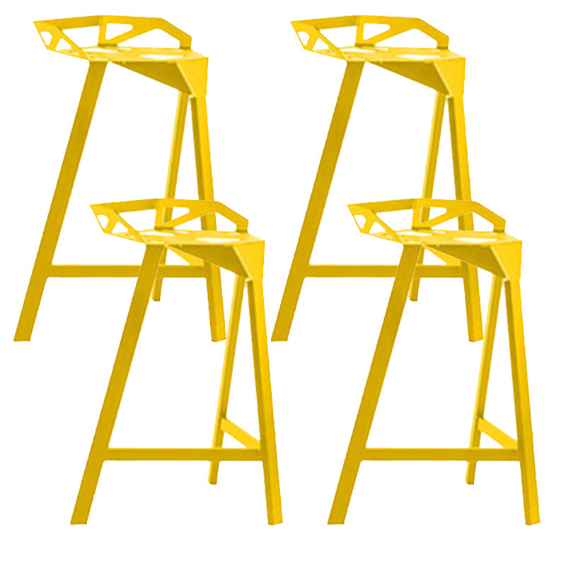 Industrial Low Back Counter Stools Metal Counter Height Stools for Home Use Yellow 4 Piece Set Bar Stool(30"H) Clearhalo 'Bar Furniture' 'Bar Stools' 'bar_stools' 'furn' 'furn_bar_stools' 'Furniture' 'Kitchen & Dining Furniture' 6244537