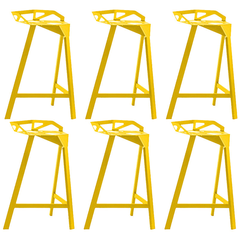 Industrial Low Back Counter Stools Metal Counter Height Stools for Home Use Yellow 6 Piece Set Bar Stool(30"H) Clearhalo 'Bar Furniture' 'Bar Stools' 'bar_stools' 'furn' 'furn_bar_stools' 'Furniture' 'Kitchen & Dining Furniture' 6244538