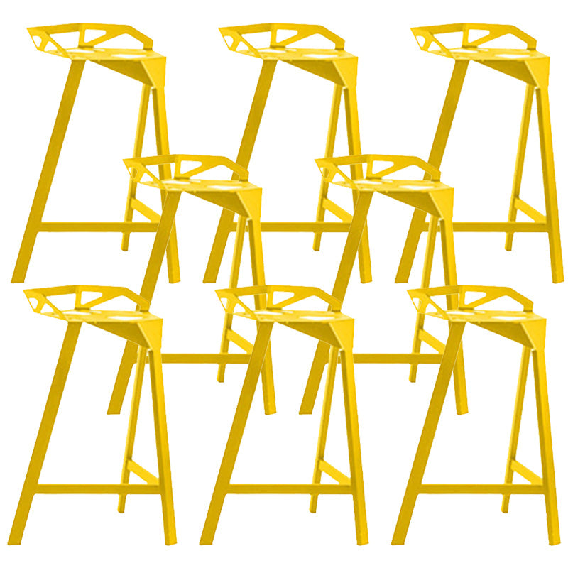 Industrial Low Back Counter Stools Metal Counter Height Stools for Home Use Yellow 8 Piece Set Bar Stool(30"H) Clearhalo 'Bar Furniture' 'Bar Stools' 'bar_stools' 'furn' 'furn_bar_stools' 'Furniture' 'Kitchen & Dining Furniture' 6244539