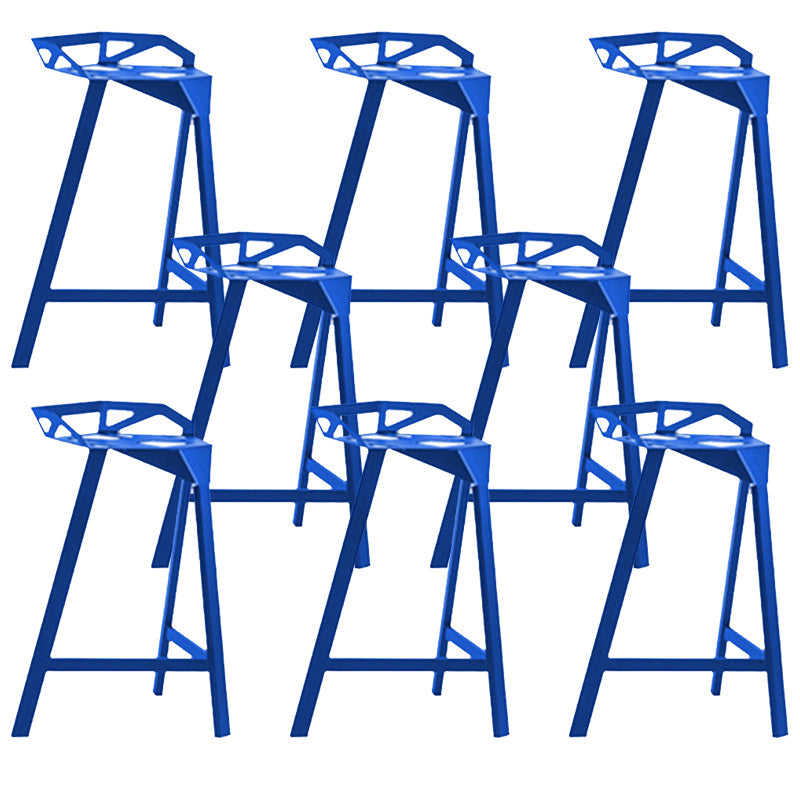 Industrial Low Back Counter Stools Metal Counter Height Stools for Home Use Blue 8 Piece Set Counter Stool(26"H) Clearhalo 'Bar Furniture' 'Bar Stools' 'bar_stools' 'furn' 'furn_bar_stools' 'Furniture' 'Kitchen & Dining Furniture' 6244543
