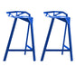 Industrial Low Back Counter Stools Metal Counter Height Stools for Home Use Blue 2 Piece Set Bar Stool(30"H) Clearhalo 'Bar Furniture' 'Bar Stools' 'bar_stools' 'furn' 'furn_bar_stools' 'Furniture' 'Kitchen & Dining Furniture' 6244544