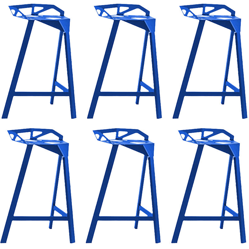 Industrial Low Back Counter Stools Metal Counter Height Stools for Home Use Blue 6 Piece Set Bar Stool(30"H) Clearhalo 'Bar Furniture' 'Bar Stools' 'bar_stools' 'furn' 'furn_bar_stools' 'Furniture' 'Kitchen & Dining Furniture' 6244546