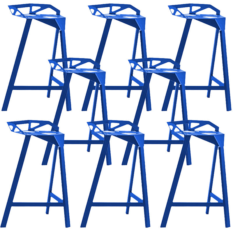 Industrial Low Back Counter Stools Metal Counter Height Stools for Home Use Blue 8 Piece Set Bar Stool(30"H) Clearhalo 'Bar Furniture' 'Bar Stools' 'bar_stools' 'furn' 'furn_bar_stools' 'Furniture' 'Kitchen & Dining Furniture' 6244547