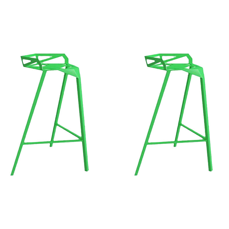 Industrial Low Back Counter Stools Metal Counter Height Stools for Home Use Green 2 Piece Set Counter Stool(26"H) Clearhalo 'Bar Furniture' 'Bar Stools' 'bar_stools' 'furn' 'furn_bar_stools' 'Furniture' 'Kitchen & Dining Furniture' 6244548