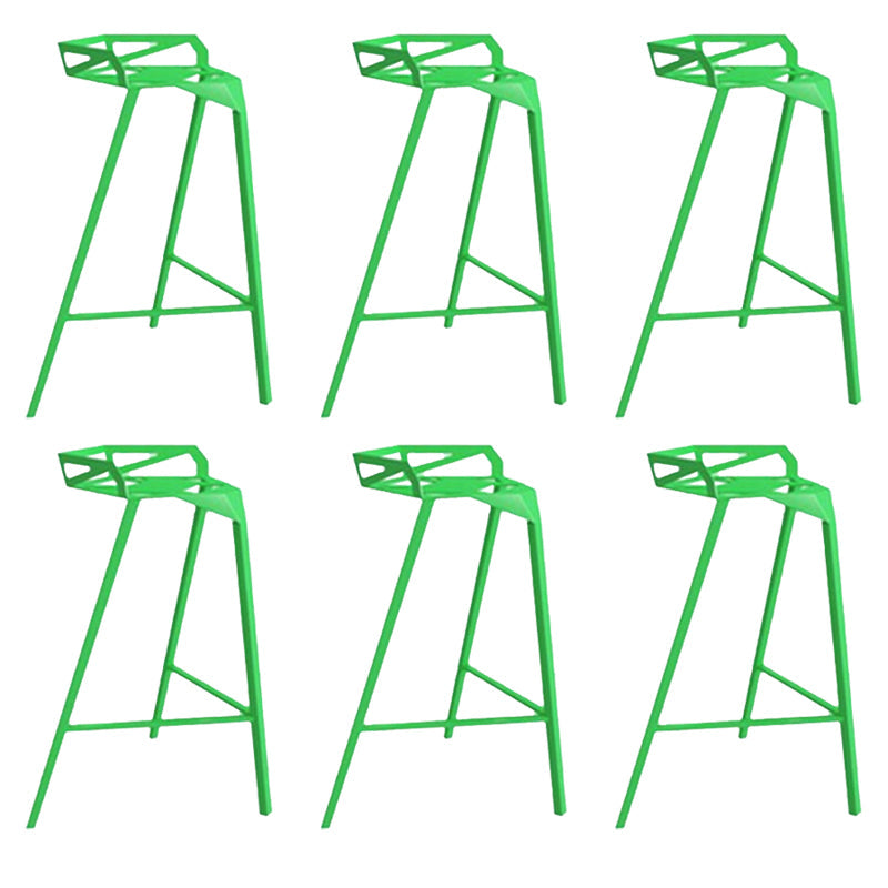 Industrial Low Back Counter Stools Metal Counter Height Stools for Home Use Green 6 Piece Set Counter Stool(26"H) Clearhalo 'Bar Furniture' 'Bar Stools' 'bar_stools' 'furn' 'furn_bar_stools' 'Furniture' 'Kitchen & Dining Furniture' 6244550