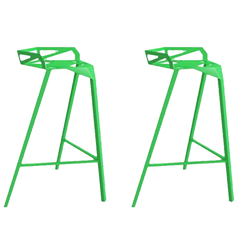 Industrial Low Back Counter Stools Metal Counter Height Stools for Home Use Green 2 Piece Set Bar Stool(30"H) Clearhalo 'Bar Furniture' 'Bar Stools' 'bar_stools' 'furn' 'furn_bar_stools' 'Furniture' 'Kitchen & Dining Furniture' 6244552