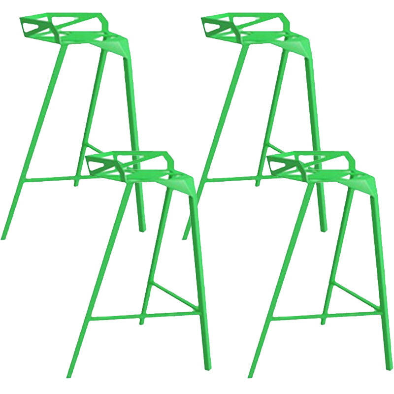 Industrial Low Back Counter Stools Metal Counter Height Stools for Home Use Green 4 Piece Set Bar Stool(30"H) Clearhalo 'Bar Furniture' 'Bar Stools' 'bar_stools' 'furn' 'furn_bar_stools' 'Furniture' 'Kitchen & Dining Furniture' 6244553