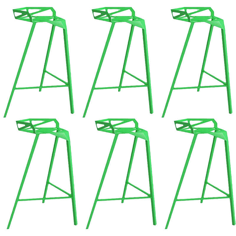 Industrial Low Back Counter Stools Metal Counter Height Stools for Home Use Green 6 Piece Set Bar Stool(30"H) Clearhalo 'Bar Furniture' 'Bar Stools' 'bar_stools' 'furn' 'furn_bar_stools' 'Furniture' 'Kitchen & Dining Furniture' 6244554