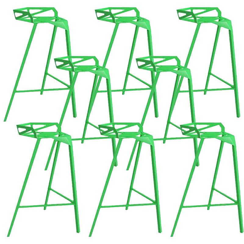 Industrial Low Back Counter Stools Metal Counter Height Stools for Home Use Green 8 Piece Set Bar Stool(30"H) Clearhalo 'Bar Furniture' 'Bar Stools' 'bar_stools' 'furn' 'furn_bar_stools' 'Furniture' 'Kitchen & Dining Furniture' 6244555