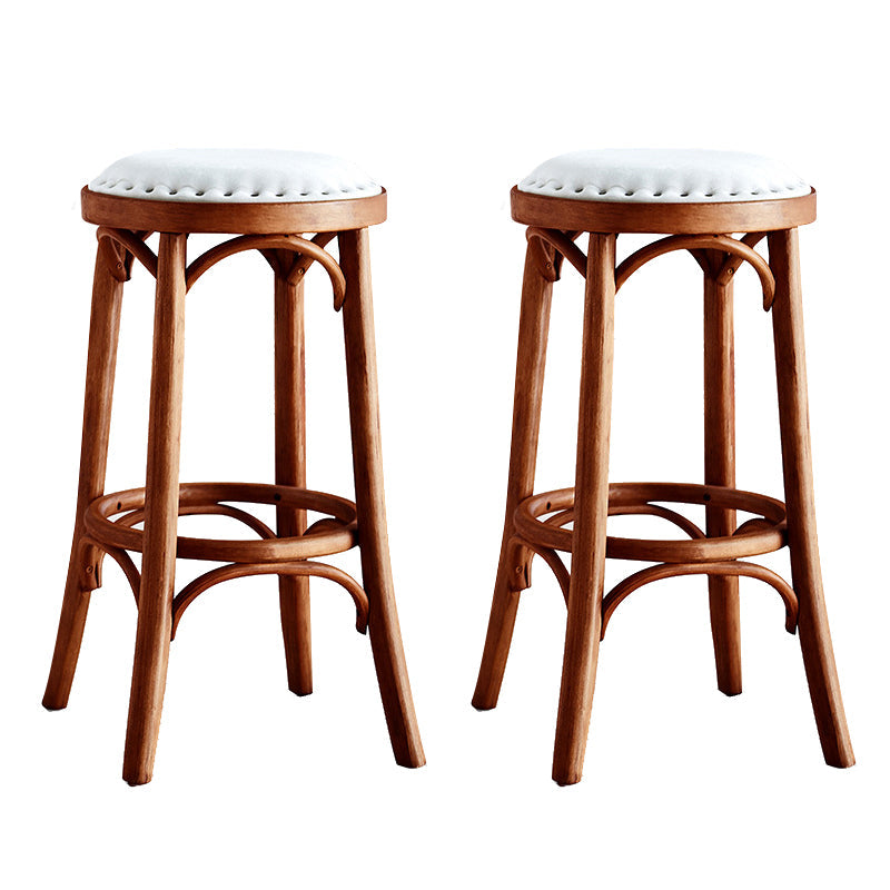 Industrial Solid Wood Counter Stool Velvet Counter Height Stools for Home Use Red Brown 2 Piece Set Clearhalo 'Bar Furniture' 'Bar Stools' 'bar_stools' 'furn' 'furn_bar_stools' 'Furniture' 'Kitchen & Dining Furniture' 6244580