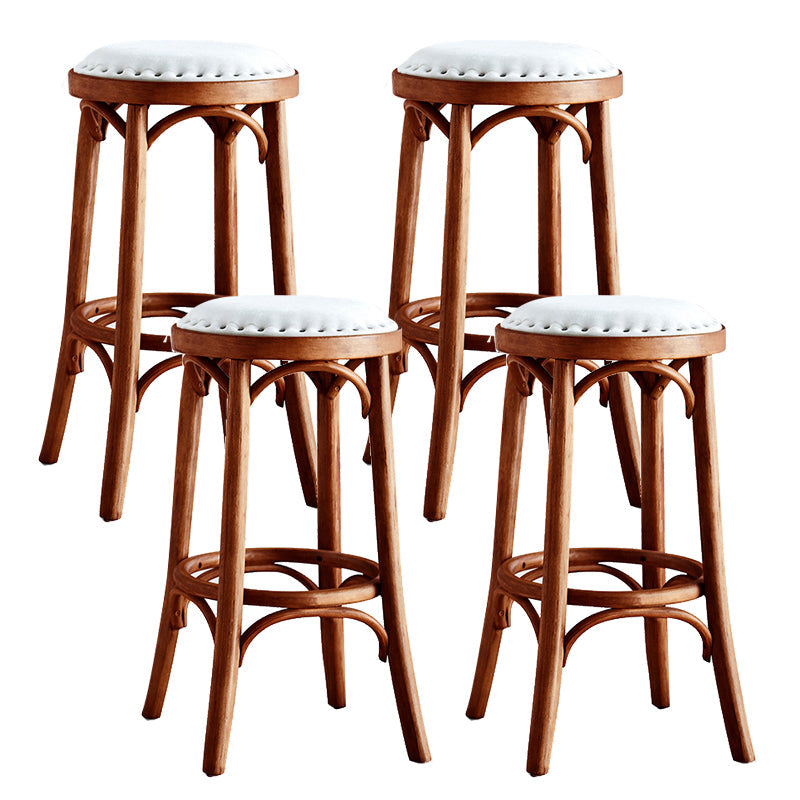 Industrial Solid Wood Counter Stool Velvet Counter Height Stools for Home Use Red Brown 4 Piece Set Clearhalo 'Bar Furniture' 'Bar Stools' 'bar_stools' 'furn' 'furn_bar_stools' 'Furniture' 'Kitchen & Dining Furniture' 6244582