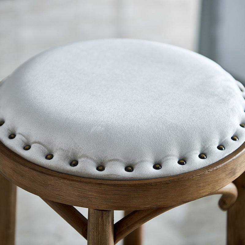 Industrial Solid Wood Counter Stool Velvet Counter Height Stools for Home Use Clearhalo 'Bar Furniture' 'Bar Stools' 'bar_stools' 'furn' 'furn_bar_stools' 'Furniture' 'Kitchen & Dining Furniture' 6244585