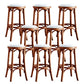 Industrial Solid Wood Counter Stool Velvet Counter Height Stools for Home Use Red Brown 8 Piece Set Clearhalo 'Bar Furniture' 'Bar Stools' 'bar_stools' 'furn' 'furn_bar_stools' 'Furniture' 'Kitchen & Dining Furniture' 6244586