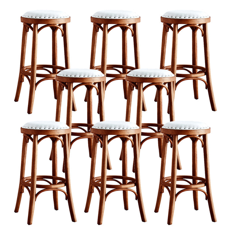 Industrial Solid Wood Counter Stool Velvet Counter Height Stools for Home Use Red Brown 8 Piece Set Clearhalo 'Bar Furniture' 'Bar Stools' 'bar_stools' 'furn' 'furn_bar_stools' 'Furniture' 'Kitchen & Dining Furniture' 6244586