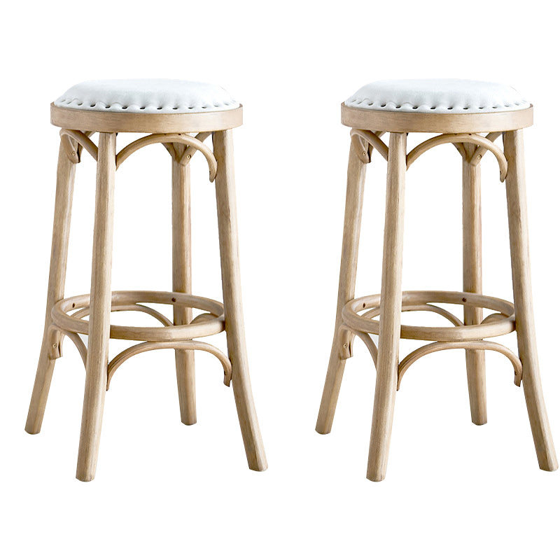 Industrial Solid Wood Counter Stool Velvet Counter Height Stools for Home Use Natural 2 Piece Set Clearhalo 'Bar Furniture' 'Bar Stools' 'bar_stools' 'furn' 'furn_bar_stools' 'Furniture' 'Kitchen & Dining Furniture' 6244588