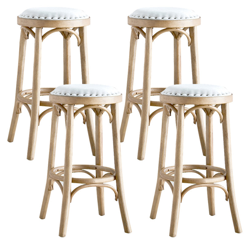 Industrial Solid Wood Counter Stool Velvet Counter Height Stools for Home Use Natural 4 Piece Set Clearhalo 'Bar Furniture' 'Bar Stools' 'bar_stools' 'furn' 'furn_bar_stools' 'Furniture' 'Kitchen & Dining Furniture' 6244590
