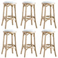 Industrial Solid Wood Counter Stool Velvet Counter Height Stools for Home Use Natural 6 Piece Set Clearhalo 'Bar Furniture' 'Bar Stools' 'bar_stools' 'furn' 'furn_bar_stools' 'Furniture' 'Kitchen & Dining Furniture' 6244592