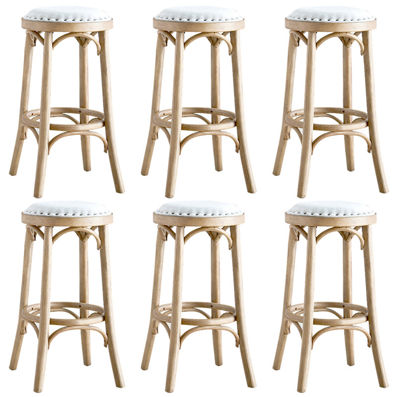 Industrial Solid Wood Counter Stool Velvet Counter Height Stools for Home Use Natural 6 Piece Set Clearhalo 'Bar Furniture' 'Bar Stools' 'bar_stools' 'furn' 'furn_bar_stools' 'Furniture' 'Kitchen & Dining Furniture' 6244592