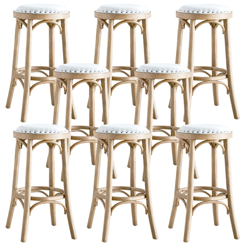 Industrial Solid Wood Counter Stool Velvet Counter Height Stools for Home Use Natural 8 Piece Set Clearhalo 'Bar Furniture' 'Bar Stools' 'bar_stools' 'furn' 'furn_bar_stools' 'Furniture' 'Kitchen & Dining Furniture' 6244593