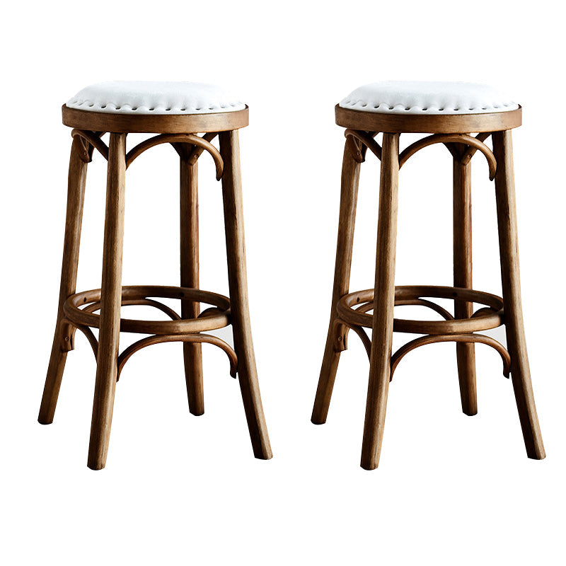 Industrial Solid Wood Counter Stool Velvet Counter Height Stools for Home Use Walnut 2 Piece Set Clearhalo 'Bar Furniture' 'Bar Stools' 'bar_stools' 'furn' 'furn_bar_stools' 'Furniture' 'Kitchen & Dining Furniture' 6244595