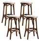Industrial Solid Wood Counter Stool Velvet Counter Height Stools for Home Use Walnut 4 Piece Set Clearhalo 'Bar Furniture' 'Bar Stools' 'bar_stools' 'furn' 'furn_bar_stools' 'Furniture' 'Kitchen & Dining Furniture' 6244597