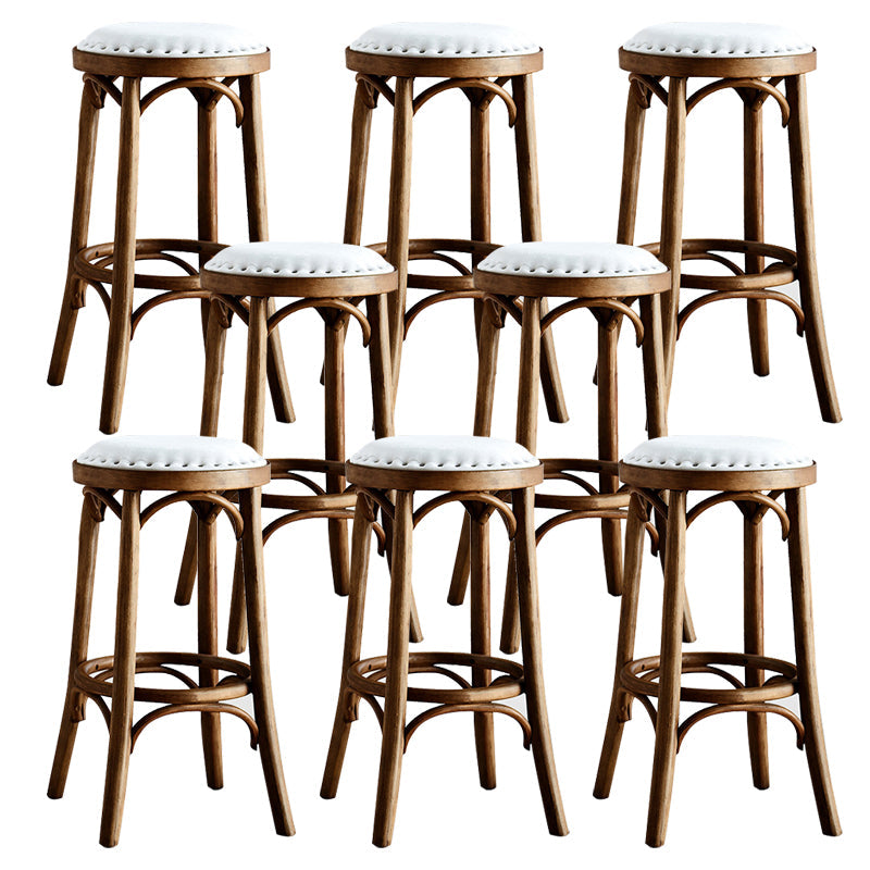 Industrial Solid Wood Counter Stool Velvet Counter Height Stools for Home Use Walnut 8 Piece Set Clearhalo 'Bar Furniture' 'Bar Stools' 'bar_stools' 'furn' 'furn_bar_stools' 'Furniture' 'Kitchen & Dining Furniture' 6244599